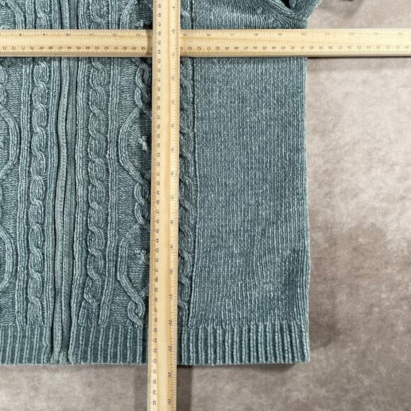 Vintage Alfred Dunner Grandma Style Patterned Cozy Blue Full Zip Sweater - Picture 3 of 5